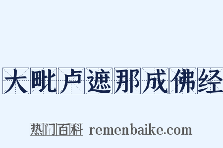大毗卢遮那成佛经是什么意思的图片